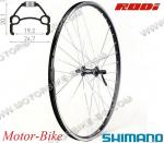 ВЕЛО ДЖАНТА ПРЕДНА 28/29 ЦОЛА 622мм / 25мм АЕРО АЛУМИНИЕВА ЧЕРНА - ГЛАВИНА SHIMANO M10x1 /36 спици/ L-108мм С ЕКСЦЕНТРИК АЛУМИНИЕВА ЧЕРНА